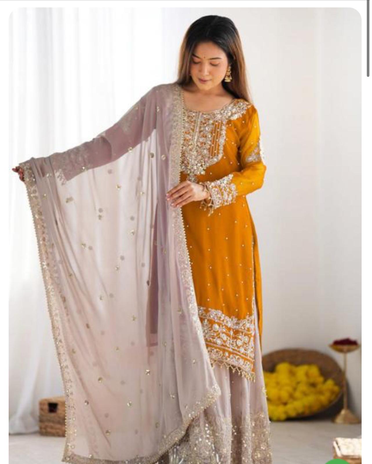 Beautiful women heavy embroidary Pakistani/indian readymade dress
