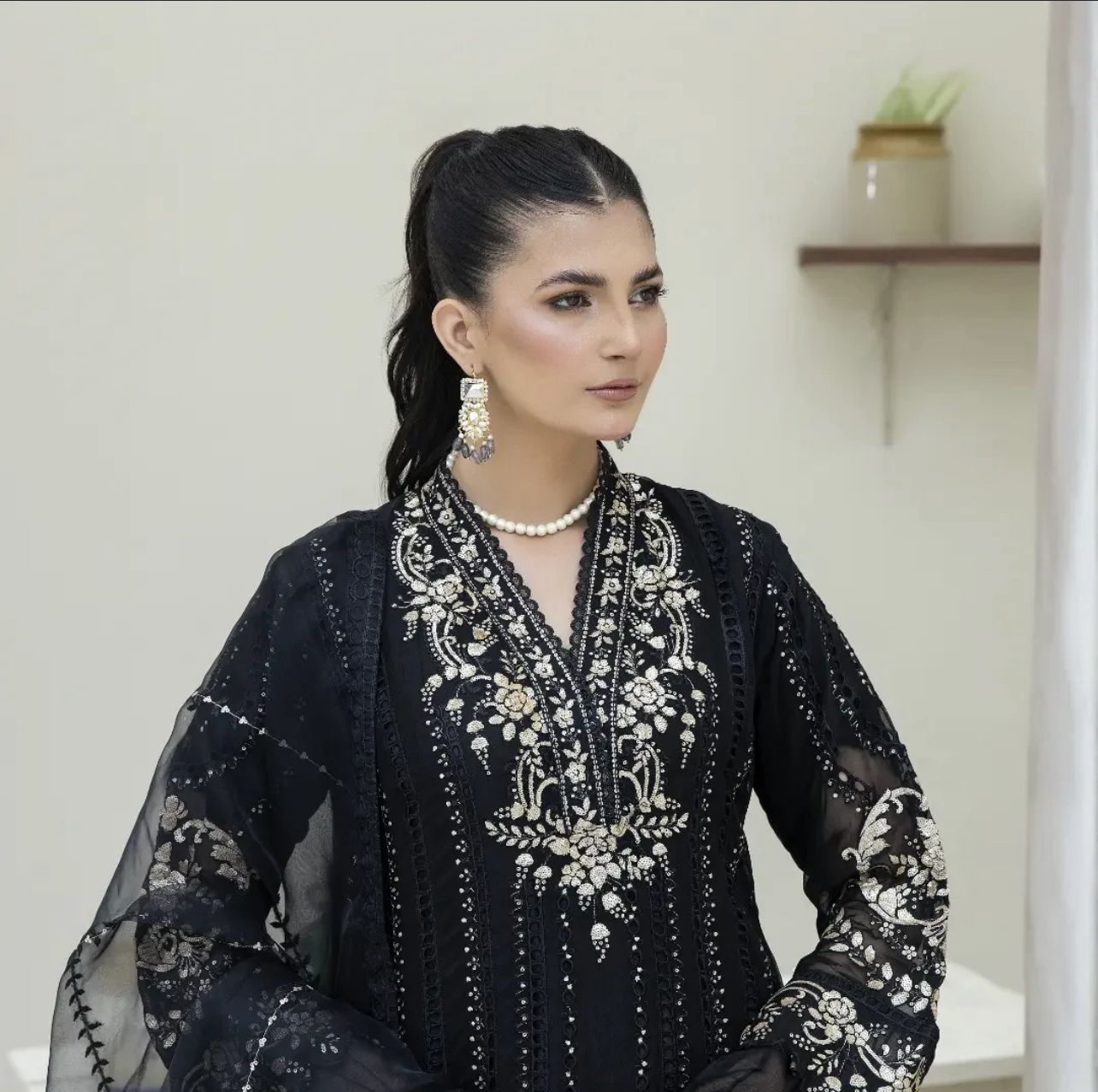 Beautiful women heavy embroidary Pakistani/indian readymade dress